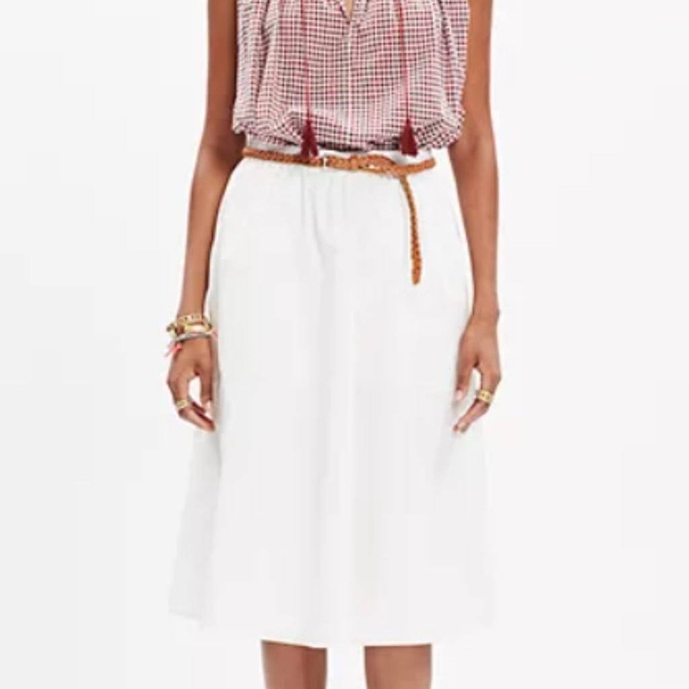 Madewell White A-Line Midi Skirt for Work